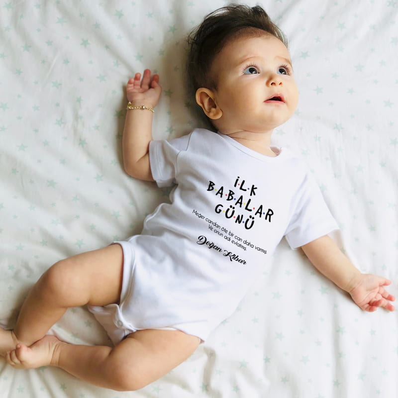 İlk Babalar Günü Hediyesi Tişört ve Bebek Body Kombin