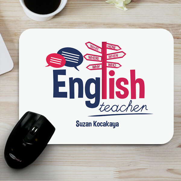 İngilizce Öğretmenine Hediye İsme Özel Mousepad