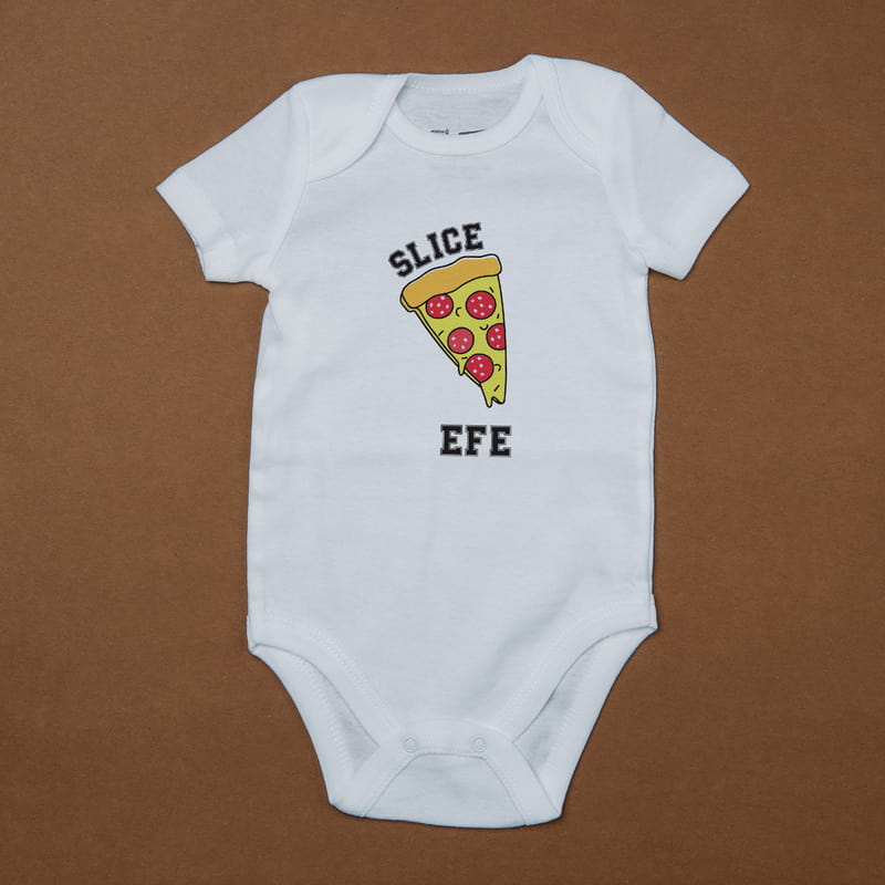 Pizza Tasarımlı Anne Tişört Bebek Body Kombin