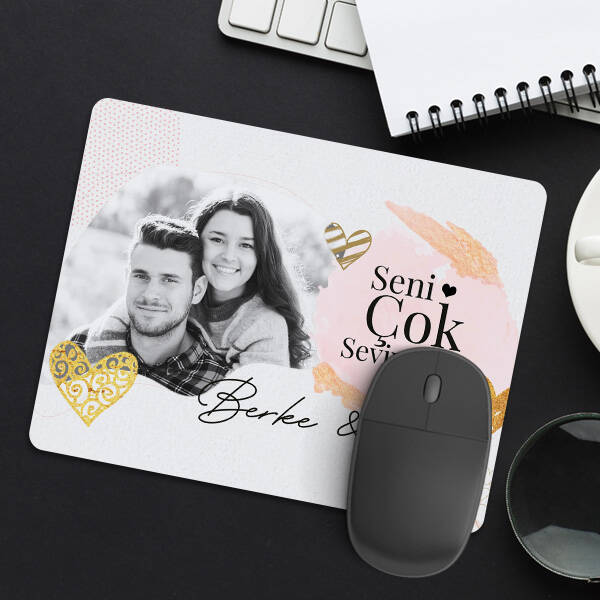 Sevgiliye  Hediye Kişiye Özel Fotoğraflı ve İsimli Mousepad
